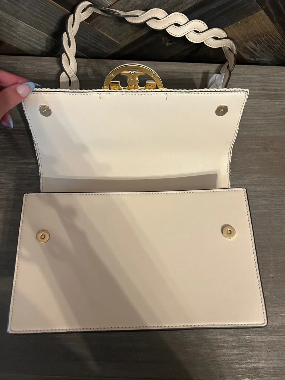 NWT Tory Burch Miller Basketweave Shoulder Bag